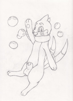 animal_genitalia balls bubble feral genitals gesture male penis sheath smile solo tapering_penis waving waving_at_viewer vulnec nintendo pokemon buizel generation_4_pokemon pokemon_(species) graphite_(artwork) hi_res traditional_media_(artwork)