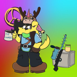 box christmas_decorations christmas_lights coffee_mug colorful_background container eyewear glasses gun hair herm intersex jarate long_hair ranged_weapon rifle sniper_rifle solo toowoomba_tunic_(tf2) triggermans_taticals_(tf2) unusual_effect_(tf2) weapon goatcanon claire_(n64gamer124) reindoonicorn_(tf2) bird_dog canid canine canis domestic_dog golden_retriever hunting_dog mammal retriever 1:1 absurd_res hi_res