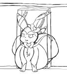 belly big_belly big_butt butt door doorframe female feral fur huge_butt huge_hips hyper hyper_butt hyper_hips obese obese_female obese_feral overweight overweight_female overweight_feral simple_background solo stuck wide_hips dullpoint nintendo pokemon tanya_(dullpoint) eeveelution generation_6_pokemon pokemon_(species) sylveon 2019 digital_media_(artwork) letterbox monochrome