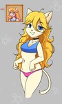 5_fingers anthro clothing collar domestic_cat felid feline felis female fingers haley_(stardew_valley) hi_res line_art mammal nickylag simple_background solo stardew_valley swimwear