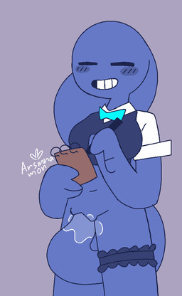 anthro autopenetration blue_body blue_skin blush blush_lines bodily_fluids clothed clothing exhibitionism eyes_closed female genital_fluids masturbation partially_clothed penetration smile solo tentacle_in_vagina tentacle_penetration tentacles toony vaginal vaginal_fluids vaginal_penetration arsinnamon aqua_(nekuzx) elemental_creature animated