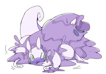 ambiguous_gender duo goo-connected_lips green_eyes purple_body tail winte mythology nintendo pokemon dragon generation_1_pokemon generation_6_pokemon goo_creature goodra muk mythological_creature mythological_scalie pokemon_(species) scalie 2015