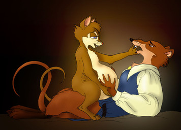 anthro belly big_belly black_nose blue_eyes bottomless brown_body brown_fur buckteeth clothed clothing cowgirl_position duo entwined_tails female female_on_top from_front_position fur half-closed_eyes hand_on_belly happy male male/female male_on_bottom narrowed_eyes nude on_bottom on_top open_mouth partially_clothed pink_nose pregnant pregnant_anthro pregnant_female pregnant_sex sex slightly_chubby smile straddling tail tail_coil teeth whiskers leovictor don_bluth the_secret_of_nimh justin_(nimh) mrs._brisby brown_rat mammal mouse murid murine rat rodent wood_mouse colored