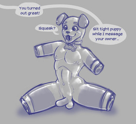 4_missing_limbs amputee anthro balls collar dialogue disability genitals implied_transformation living_sex_toy male missing_all_arms missing_all_legs missing_all_limbs missing_arm missing_leg missing_limb penis quadruple_amputee sex_toy_transformation solo submissive submissive_male text frecklethefox canid canine canis domestic_dog living_sex_doll mammal english_text hi_res monochrome