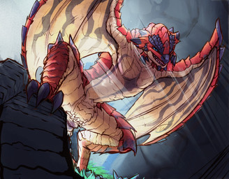 animal_genitalia black_claws blue_eyes cave claws cloaca feet feral genitals light light_beam looking_at_viewer male markings pecs red_body rock scale_markings scales scar smile smiling_at_viewer smirk smirking_at_viewer solo subsurface_scattering sunbeam sunlight tail talons toes wings shiftshido capcom european_mythology monster_hunter mythology dragon flying_wyvern mythological_creature mythological_scalie rath_wyvern rathalos scalie western_dragon wyvern hi_res