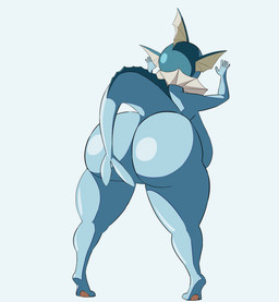anthro anthrofied big_breasts big_butt breasts butt featureless_crotch female huge_butt nude pokemorph presenting presenting_hindquarters rear_view shaking_butt simple_background solo tail tail_motion tailwag white_background mr._roboto nintendo pokemon eeveelution generation_1_pokemon pokemon_(species) vaporeon 2024 2d_animation animated animated_gif frame_by_frame hi_res short_playtime