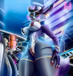 anthro beverage big_breasts big_butt bra breasts butt car city clothing coffee curvy_figure ear_piercing ear_ring eyewear female genitals glasses gloves handwear hat headgear headwear ineffective_clothing jewelry leg_grab legwear lingerie low-angle_view night nipple_outline panties piercing presenting pubes ring_piercing smile solo stockings teasing thick_thighs thong topwear translucent translucent_clothing translucent_panties translucent_underwear underwear vehicle vulva wide_hips hardmeow blizzard_entertainment warcraft argiopa canid canine fennec_fox fox mammal true_fox vulpera hi_res