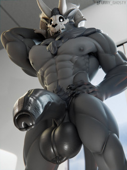 anthro balls big_balls big_penis bone erection fur genitals hand_on_hip horn humanoid_genitalia humanoid_penis looking_at_viewer looking_down male muscular muscular_male nude penile penis skull skull_head solo furry_ghosty american_mythology indigenous_north_american_mythology mythology north_american_mythology roderick_(elsifthewolf) wendigo 3d_(artwork) digital_media_(artwork) hi_res