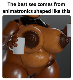 anthro areola big_breasts black_bow_tie black_nose blotchy_areola bow_tie breasts brown_areola brown_body brown_nipples container crossgender cup female genitals grey_background holding_container holding_cup holding_object huge_breasts innie_vulva machine mtf_crossgender navel nipple_dip nipples nude plump_labia simple_background solo text thick_thighs vulva wide_hips octal octal_(modeler) five_nights_at_freddy's five_nights_at_freddy's_2 scottgames the_best_sex_comes_from_women_shaped_like_this toy_freddy_(fnaf) animatronic bear mammal robot 3d_(artwork) digital_media_(artwork) english_text hi_res