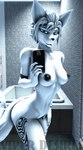 2024 3d_(artwork) anthro areola artist_name bathroom bedroom_eyes big_areola blue_eyes breasts canid canine cellphone chest_tattoo curvy_figure detailed_background digital_media_(artwork) electronics female fingers fluffy fluffy_tail fox fur hair hi_res inside leg_tattoo long_tail mammal maxine_(domibun) narrowed_eyes nipples nude nude_anthro nude_female phone seductive selfie short_hair smartphone smile solo source_filmmaker_(artwork) tail tattoo viper-desires watermark white_body white_fur white_hair