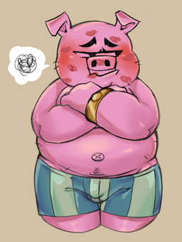 anthro biped blush bulge clothing kemono male overweight overweight_male pink_body solo standing underwear thebunslover lego lego_monkie_kid pigsy_(lego_monkie_kid) domestic_pig mammal suid suine sus_(pig) 2025 3:4 character_request hi_res