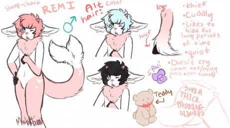 ambiguous_gender anthro clothed clothing diaper featureless_crotch fur hair open_mouth pacifier plushie simple_background solo standing text wearing_diaper monsterbunny aquatic bovid caprine fish hybrid mammal shark sheep 2015 archived_source digital_drawing_(artwork) digital_media_(artwork) english_text model_sheet signature