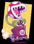 ambiguous_gender driving kart not_furry open_mouth plant sharp_teeth simple_background smile smoke solo teeth tongue transparent_background vehicle mast3r-rainb0w mario_bros mario_kart nintendo elemental_creature flora_fauna piranha_plant alpha_channel signature