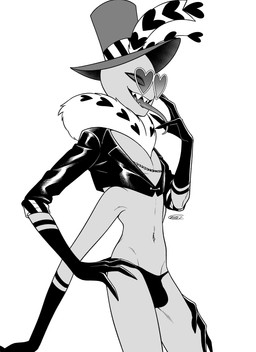 4_arms anthro bulge clothing crop_top hat headgear headwear male multi_arm multi_limb navel shirt simple_background solo thong tongue tongue_out topwear underwear white_background enaic31 hazbin_hotel hellaverse valentino_(hazbin_hotel) arthropod demon insect lepidopteran moth absurd_res hi_res monochrome