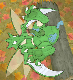 anal anal_penetration anthro anus balls bodily_fluids claws disembodied_hand disembodied_penis erection feet fingers genitals humanoid_genitalia humanoid_penis insect_wings male male_penetrated nude outdoor_nudity outside penetration penile penile_penetration penis penis_in_ass plant shoulder_stand spread_anus spread_legs spreading sweat sweatdrop toe_claws toes tree wings dracovar_valeford nintendo pokemon arthropod generation_1_pokemon generation_2_pokemon insect mammal pokemon_(species) scyther absurd_res digital_media_(artwork) hi_res story story_in_description