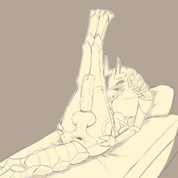 anthro anus balls bed big_penis furniture genitals male on_bed penis presenting solo spread_anus spreading vegashasfrozenover nintendo pokemon generation_5_pokemon pokemon_(species) scolipede 1:1