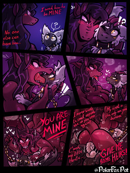 angry anthro balls bared_teeth big_balls big_breasts big_butt big_penis big_tongue black_body black_fur black_hair blush bodily_fluids breasts butt chain chain_leash claws collar comic_panel confusion cowgirl_position dominant dominant_female duo exclamation_point extreme_french_kiss fangs female female_dominating_male female_penetrated fluffy fluffy_ears forced forced_kiss french_kissing from_front_position fur fur_markings genitals hair heart_symbol horn impregnation_request kissing knot knotted_penis larger_dom larger_female larger_penetrated leash looking_at_another male male/female male_penetrating male_penetrating_female markings membrane_(anatomy) membranous_wings muscular neck_tuft nipples non-mammal_breasts non-mammal_hair non-mammal_nipples non-mammal_vulva on_bottom on_top penetration penile penile_penetration penis penis_in_vagina pinned pinned_to_ground possessive question_mark questionable_consent red_body red_eyes ribbed_penis saliva saliva_string scent_marking sex size_difference smaller_male steam submissive submissive_male surprised sweat teeth text tongue tongue_out tuft until_they_like_it vaginal vaginal_penetration vulva white_body white_fur wings yellow_eyes polarfoxpat mythology athena_feltree_(cartergoat) xavier_cerca_(anunusedaccount) dragon furred_kobold furred_scalie kobold mythological_creature mythological_scalie scalie 3:4 absurd_res comic english_text hi_res