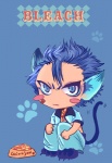 blush chibi espada looking_at_viewer male solo tail unknown_artist bleach_(series) grimmjow_jaegerjaquez animal_humanoid cat_humanoid domestic_cat felid felid_humanoid feline feline_humanoid felis humanoid mammal mammal_humanoid