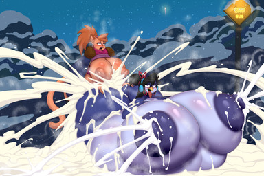 ahegao anthro areola belly belly_inflation big_areola big_belly big_breasts big_butt big_nipples black_hair blue_areola blue_nipples blush bodily_fluids breasts brown_hair bus_stop_sign butt butt_grab cum cum_flooding cum_inflation cum_inside cum_on_breasts cum_on_butt cum_overflow doggystyle duo ear_piercing ear_ring excessive_cum excessive_genital_fluids eyewear female female_penetrated from_behind_position genital_fluids glasses gynomorph gynomorph/female gynomorph_penetrating gynomorph_penetrating_female hair hand_on_butt huge_belly huge_breasts huge_butt huge_hips huge_thighs hyper hyper_belly hyper_breasts hyper_butt hyper_cum hyper_hips hyper_thighs inflation intersex intersex/female intersex_penetrating intersex_penetrating_female kneeling lactating looking_pleasured milk mostly_nude nipples nude open_mouth orange_areola orange_body orange_nipples penetration piercing public public_nudity public_sex ring_piercing sex thick_thighs tongue tongue_out wide_hips ber00 avian bird domestic_cat felid feline felis mammal penguin 3:2 absurd_res hi_res