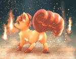 ambiguous_gender butt feral fire kitsunebi looking_back multi_tail rear_view solo tail rag._(artist) nintendo pokemon canid canine generation_1_pokemon mammal pokemon_(species) vulpix