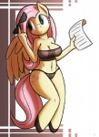 anthro anthrofied big_breasts bra breasts cleavage clothed clothing cutie_mark eyewear feathered_wings feathers female fur hair long_hair navel panties paper pink_hair solo sunglasses underwear wings yellow_body yellow_feathers yellow_fur tg-0 friendship_is_magic hasbro my_little_pony mythology fluttershy_(mlp) equid equine mammal mythological_creature mythological_equine pegasus