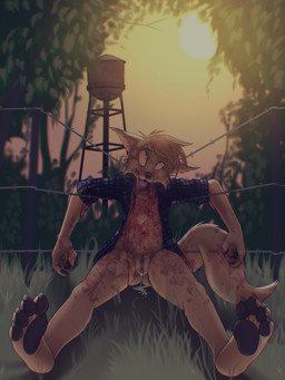 andromorph andromorph_death anthro asphyxiation barbed_wire blood blood_from_wound blood_on_body bodily_fluids bottomless bottomless_andromorph bottomless_anthro bottomless_intersex clitoral_hood clothed clothing corpse cum cum_from_vagina cum_in_vagina cum_inside death feet fur genital_fluids genitals gore gore_focus hair intersex leaking_cum navel open_clothing open_mouth open_shirt open_topwear outside pawpads plant shirt sitting snuff solo spread_legs spreading tail toes tongue topwear tree vulva wounded frostbite80 canid canine fox mammal absurd_res digital_media_(artwork) hi_res story story_in_description trans_(lore) trans_man_(lore)