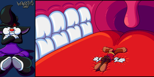 2_toes 3_toes 4_fingers anthro big_feet big_pawpads big_tongue cartoon_gloves cheek_bulge cross-popping_vein duo feet fingers inside_mouth male male/male mawplay pawpads paws red_tongue soft_vore soles tail toes tongue toony uvula vore marquis2007 herman_(marquis2007) roderick_(tamerkoh) imp lagomorph leporid mammal rabbit absurd_res alpha_channel hi_res