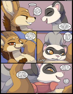 animal_genitalia animal_penis brown_body brown_fur canine_genitalia canine_penis dialogue duo erection eyes_closed feral fur genitals grey_body grey_fur grey_tail knot male open_mouth orange_eyes penis quadruped side_view tail teeth text tongue kuroodod sam_(changing_fates) tai_(changing_fates) domestic_ferret mammal mustelid musteline true_musteline weasel english_text hi_res