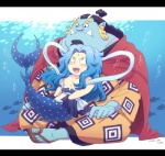 black_bars blush chibi clothed clothing detailed_background duo fully_clothed jinbei_(clothing) male male/male muscular obese obese_male overweight overweight_male sea sitting size_difference split_form topless underwater water ntm one_piece fukaboshi jinbe animal_humanoid fish fish-men_(one_piece) fish_humanoid humanoid marine marine_humanoid merfolk 2012 detailed letterbox