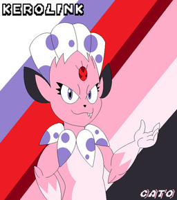 ambiguous_gender anthro claws feathers fur jewelry looking_at_viewer male pink_body pink_fur pokemorph purple_eyes solo mateojuarezlop1 nintendo pokemon fan_character kerolink generation_4_pokemon pokemon_(species) weavile bust_portrait colored digital_media_(artwork) flat_colors portrait