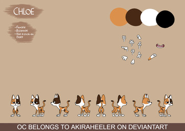 :3 asymmetrical_coloring black_eyebrows black_nose black_pawpads brown_body brown_fur brown_spots brown_tail_tip cheek_tuft closed_smile color_swatch dipstick_tail eyebrows facial_tuft female feral fur half-closed_eyes markings mouth_closed narrowed_eyes orange_body orange_fur pawpads simple_background smile solo spots standing tail tail_markings tan_background toony tuft white_body white_fur white_inner_ear akiraheeler 101_dalmatian_street 101_dalmatians disney chloe_(akiraheeler) fan_character calico_cat domestic_cat felid feline felis mammal hi_res model_sheet