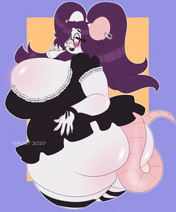anthro big_breasts big_butt blush breasts butt clothed clothing ear_piercing ear_ring eyewear female glasses hair huge_breasts huge_butt hyper hyper_breasts hyper_butt mature_anthro mature_female piercing pigtails purple_hair ring_piercing round_glasses solo thick_thighs year ezukapizumu isabella_(xaxoqual) mammal mouse murid murine rodent 2020 hi_res