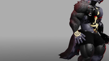 anthro black_nipples bodily_fluids bottomwear boxer_briefs clothed clothing genital_fluids male muscular muscular_male nipple_piercing nipple_ring nipples peeing piercing ring_(jewelry) ring_piercing simple_background solo tattoo topless topless_male underwear urine watersports wetting darkestslice canid canine canis mammal wolf 16:9 3d_(artwork) 3d_animation animated digital_media_(artwork) hi_res no_sound short_playtime video widescreen
