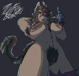 amputee angry anthro areola armpit_hair barbell_piercing big_areola big_breasts blind_eye body_hair breasts casual_nudity chest_fur chest_hair disability eyelashes facial_scar feather_tuft feathered_tail feathers female genitals gesture hairy_vulva hand_behind_head hand_gesture happy_trail head_crest leg_scar long_eyelashes middle_finger muscular muscular_female nipple_dip perspective piercing plump_labia pubes puffy_areola red_eyes robotic_hand scar solo standing tail thigh_scar tuft vulva x_eye fluffyokuyans vel_grezechu_(mcompasss) alien dinosaur dromaeosaurid feathered_dinosaur feathered_scalie oku-yan_(mcompasss) prehistoric_species reptile saurischian scalie theropod 2026 signature
