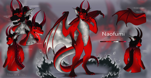 anthro biped butt claws countershade_torso countershading front_view hair horn looking_at_viewer male navel nude nude_anthro nude_male rear_view smile solo standing tail teeth tongue wings padjetxharrington mythology dragon mythological_creature mythological_scalie scalie 2026 digital_drawing_(artwork) digital_media_(artwork) hi_res