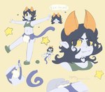 bodily_fluids choker diaper female genital_fluids jewelry necklace rubbing_penis solo speech_bubble urine fluff_pampz homestuck ms_paint_adventures nepeta_leijon alien animal_humanoid cat_humanoid felid felid_humanoid feline feline_humanoid humanoid mammal mammal_humanoid troll_(homestuck) hi_res sketch_page