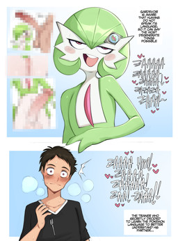 black_clothing blush blush_lines blush_stickers clothed clothing dialogue duo fingers genitals green_arms green_body hair heart_symbol humor looking_at_viewer male multicolored_body narrowed_eyes open_mouth penis red_body red_eyes standing teeth text white_body saltyxodium nintendo pokemon poketoon tomorrow_with_gardevoir yugo's_gardevoir yugo_(pokemon) gardevoir generation_3_pokemon human humanoid mammal pokemon_(species) 2026 absurd_res censored digital_media_(artwork) english_text hi_res mosaic_censorship