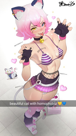 barely_visible_genitalia bell bell_collar bikini bikini_top bottomwear breasts buttplug buttplug_tail camel_toe clothing collar fake_tail fangs female genitals gloves hair handwear heart_symbol heterochromia legwear miniskirt mostly_nude paw_pose pink_hair plug_(sex_toy) pose sex_toy skirt small_breasts small_waist solo swimwear tattoo teeth text thigh_highs tongue tongue_out two-piece_swimsuit abioske epic_games fortnite tsukihime type-moon catrin_glitch_(fortnite) neco-arc animal_humanoid cat_humanoid felid felid_humanoid feline feline_humanoid humanoid mammal mammal_humanoid 9:16 hi_res