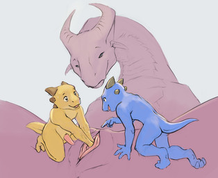 ambiguous_gender anthro anthro_on_feral bestiality blue_body bodily_fluids claws double_fisting erection female feral fisting genital_fluids genitals group horn larger_female larger_feral long_neck looking_at_another male male/female male_on_feral open_mouth penetration penis simple_background size_difference smaller_anthro smaller_male smile snout spread_legs spreading tail thick_labia_minora toe_claws tongue trio vaginal vaginal_fisting vaginal_fluids vaginal_fluids_on_hand vaginal_penetration vulva white_background yellow_body slate mythology dragon kobold mythological_creature mythological_scalie scalie