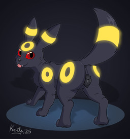 animal_genitalia animal_vulva anus black_vulva blep canine_genitalia canine_vulva facial_markings female feral fluffy fluffy_tail forehead_markings genitals head_markings looking_at_viewer looking_back looking_back_at_viewer markings paws protruding_teeth quadruped rear_view ring_(marking) smile solo tail tail_markings tongue tongue_out vulva kerilyn nintendo pokemon eeveelution generation_2_pokemon pokemon_(species) umbreon 2025 hi_res signature