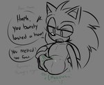 abdominal_bulge after_vore anthro belly big_belly blush bodily_fluids dialogue digestion digestion_noises duo male oral_vore same_size_vore speech_bubble vore oogletvoidlet sega sonic_the_hedgehog_(series) sonic_the_hedgehog