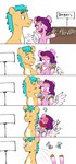 bagel blush bread collapse fainted female food hair headpiece humor kissing kissing_cheek male purple_hair question_mark simple_background steam turquoise_hair white_background wings doodlemark hasbro mlp_g5 my_little_pony mythology hitch_trailblazer_(mlp) pipp_petals_(mlp) earth_pony equid equine horse mammal mythological_creature mythological_equine pegasus pony absurd_res comic hi_res meme