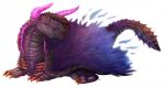 ambiguous_gender black_body black_scales capcom chibi chibity claws dragon feathered_dragon feathered_scalie feathered_wings feathers feral gore_magala horn monster_hunter mythological_creature mythological_scalie mythology purple_eyes purple_horn purple_wings scales scalie simple_background solo spikes tail white_background wings