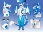 2_horns 4_toes 5_fingers anthro areola back_wings biped blue_areola blue_back blue_background blue_claws blue_ears blue_eyes blue_mouth blue_nipples blue_tongue blue_vulva blue_wings breasts claws color_swatch feet female female_anthro finger_claws fingers front_view hair horn long_hair mature_female navel nipples non-mammal_breasts non-mammal_navel non-mammal_nipples open_mouth rear_view simple_background snowflake snowflake_marking snowflake_pattern solo spread_legs spreading tail tail_tuft thick_thighs toe_claws toes tongue tuft white_hair white_hands white_horn white_inner_ear white_tail_tuft white_wings wide_hips wing_claws wings icewolfdot mythology iris_(darkmaster781) dragon mythological_creature mythological_scalie scalie 4:3 bust_portrait model_sheet portrait