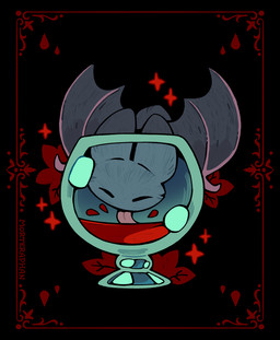 ambiguous_gender bat_wings black_body blood blood_in_glass bodily_fluids container cup drinking drinking_glass eyes_closed feral glass glass_container glass_cup membrane_(anatomy) membranous_wings solo tongue tongue_out wings morteraphan bat leaf-nosed_bat mammal microbat vampire vampire_bat yangochiropteran signature