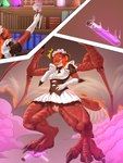 anthro breasts clothing feet female genitals growth growth_potion huge_thighs maid_uniform muscular muscular_anthro muscular_female muscular_thighs non-mammal_breasts potion pussy solo tail talons thick_thighs toes transformation uniform wide_hips wings 7415926 mythology dragon mythological_creature mythological_scalie scalie 3:4 absurd_res comic hi_res