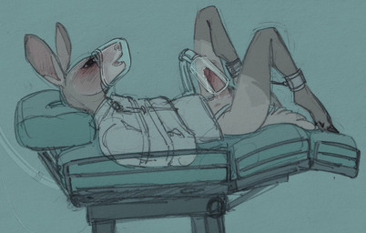 anthro bdsm bed blue_background blush blush_lines brown_body cuffed_ankles erection femboy furniture genitals hooves hospital_bed humanoid_genitalia humanoid_penis lying machine male male_anthro mask medical medical_instrument medical_play medical_restraints milking_machine on_back oxygen_mask patient penile penis penis_milking penis_milking_machine restrained restraints scientific_instrument simple_background slim_anthro slim_male solo straitjacket submissive submissive_anthro submissive_male kitdoll deer mammal 2026 hi_res