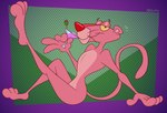 abstract_background alcohol anthro arched_back beverage casual_nudity cocktail cocktail_glass container cup drinking drinking_glass food fruit fur glass glass_container glass_cup leaning leaning_backward male martini multicolored_body olive_(fruit) one_leg_up pink_body pink_fur plant raised_leg red_nose sitting skinny small_waist smug solo two_tone_body yellow_eyes gavanzude pink_panther_(series) pink_panther felid mammal pantherine alternate_version_at_paywall digital_drawing_(artwork) digital_media_(artwork) hi_res signature
