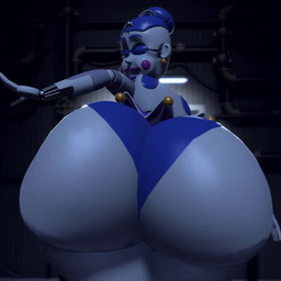 big_butt blue_clothing blue_hair blue_panties blue_underwear blush bottomwear bubble_butt butt butt_slap clothing ear_piercing endoskeleton eyelashes eyes_closed female female_humanoid hair hair_bun huge_butt hyper hyper_butt inside jewelry joints looking_back machine metal_plates multicolored_body not_furry onomatopoeia panties piercing presenting presenting_hindquarters pseudo_hair rear_view skirt slap solo sound_effects standing teasing text thwap tied_hair underwear white_body wire woodworkssfm five_nights_at_freddy's scottgames sister_location ballora_(fnafsl) humanoid robot robot_humanoid 2022 3d_(artwork) 3d_animation animated digital_media_(artwork) loop short_playtime source_filmmaker_(artwork) video