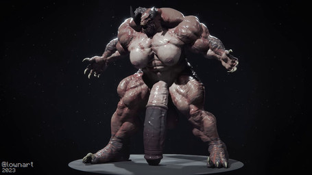 anthro big_muscles big_penis blood bodily_fluids breasts genitals gynomorph huge_muscles huge_penis hyper hyper_genitalia hyper_muscles hyper_penis intersex muscular nipples penis solo tail lowndrawthing fallout microsoft deathclaw scalie 16:9 2023 3d_(artwork) 3d_animation animated blender_(artwork) blender_eevee_(artwork) digital_media_(artwork) hi_res no_sound short_playtime turntable_(animation) video widescreen